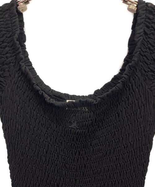 CELINE（セリーヌ）CELINE (セリーヌ) ノースリーブシルクワンピース ブラック サイズ:XSの古着・服飾アイテム