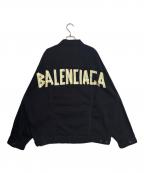 BALENCIAGAバレンシアガ）の古着「テープロゴデニムジャケット」｜ブラック