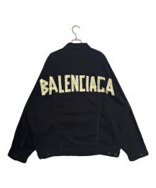 BALENCIAGA（バレンシアガ）の古着「テープロゴデニムジャケット」｜ブラック