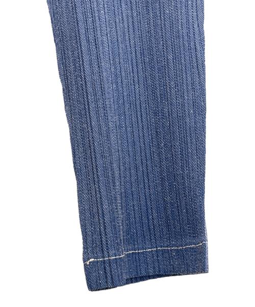 PLEATS PLEASE（プリーツプリーズ）PLEATS PLEASE (プリーツプリーズ) デニム転写プリーツパンツ インディゴ サイズ:3の古着・服飾アイテム