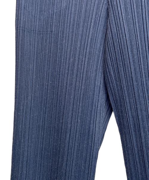 PLEATS PLEASE（プリーツプリーズ）PLEATS PLEASE (プリーツプリーズ) デニム転写プリーツパンツ インディゴ サイズ:3の古着・服飾アイテム