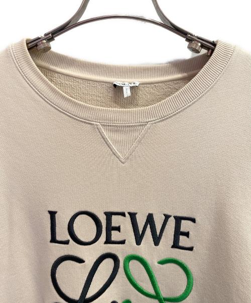 LOEWE（ロエベ）LOEWE (ロエベ) アナグラムロゴスウェット ホワイト×グリーン サイズ:Mの古着・服飾アイテム