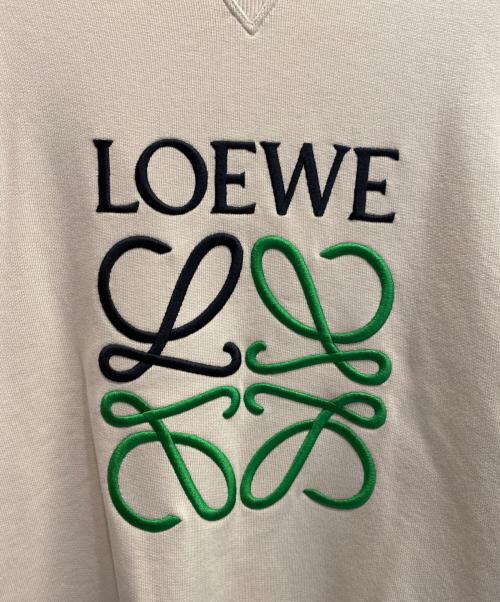 LOEWE（ロエベ）LOEWE (ロエベ) アナグラムロゴスウェット ホワイト×グリーン サイズ:Mの古着・服飾アイテム