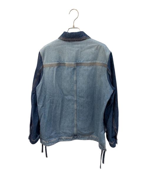 LOEWE（ロエベ）LOEWE (ロエベ) ロゴレザーパッチデニムジャケット インディゴ サイズ:34の古着・服飾アイテム