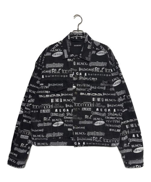 BALENCIAGA（バレンシアガ）BALENCIAGA (バレンシアガ) Logo Print Denim Jacket ブラック サイズ:48の古着・服飾アイテム