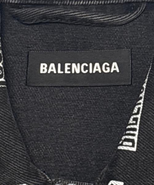 BALENCIAGA（バレンシアガ）BALENCIAGA (バレンシアガ) Logo Print Denim Jacket ブラック サイズ:48の古着・服飾アイテム