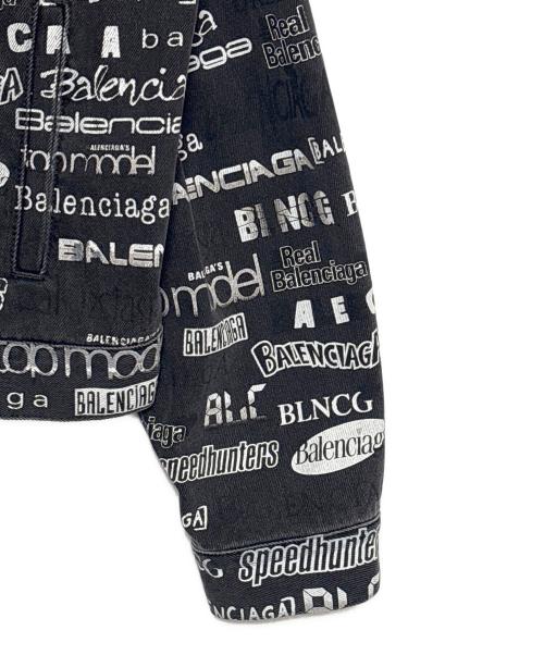 BALENCIAGA（バレンシアガ）BALENCIAGA (バレンシアガ) Logo Print Denim Jacket ブラック サイズ:48の古着・服飾アイテム
