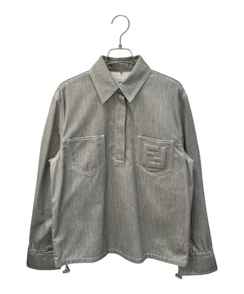 FENDI（フェンディ）FENDI (フェンディ) FFロゴプルオーバーシャツ グレー サイズ:38の古着・服飾アイテム