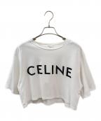 CELINEセリーヌ）の古着「クロップドロゴTシャツ」｜ホワイト