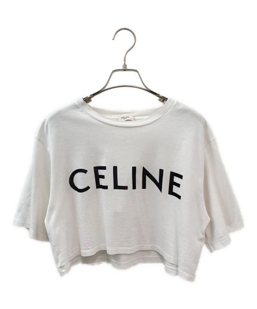 CELINE（セリーヌ）CELINE (セリーヌ) クロップドロゴTシャツ ホワイト サイズ:XSの古着・服飾アイテム