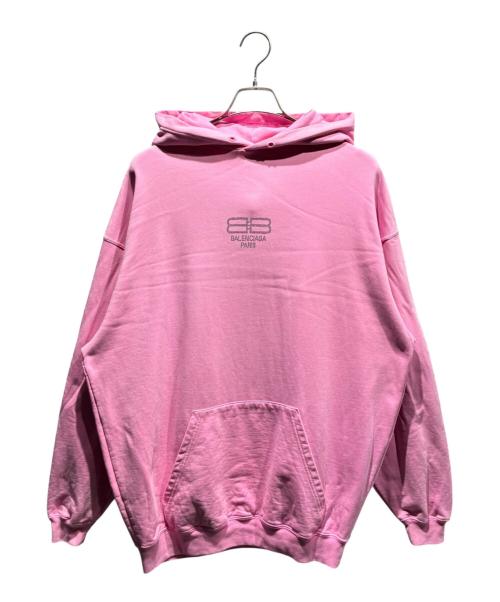 BALENCIAGA（バレンシアガ）BALENCIAGA (バレンシアガ) ラインストーンロゴパーカー/578135 TMVP3 ピンク サイズ:Sの古着・服飾アイテム