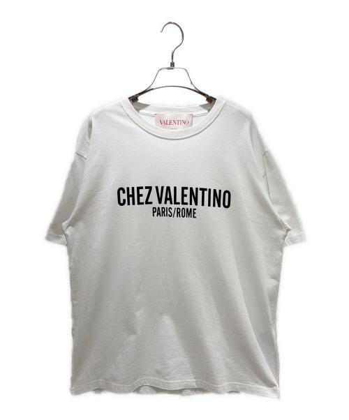 VALENTINO（ヴァレンティノ）VALENTINO (ヴァレンティノ) Chez Valentino Print T-Shirt/CHEZ VALENTINO プリント Tシャツ/6V3MG16PAPG ホワイト サイズ:Lの古着・服飾アイテム