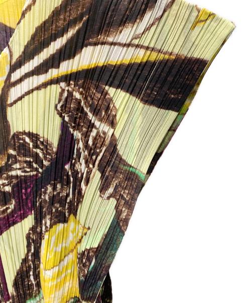 PLEATS PLEASE（プリーツプリーズ）PLEATS PLEASE (プリーツプリーズ) プリーツワンピース イエロー×ブラック サイズ:2の古着・服飾アイテム