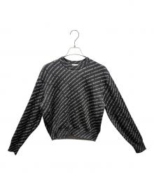 BALENCIAGA（バレンシアガ）の古着「総柄ロゴニット」｜ブラック