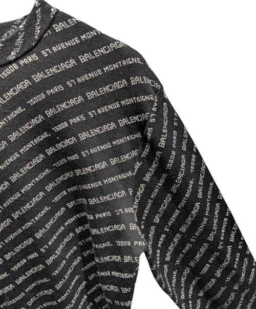 BALENCIAGA（バレンシアガ）BALENCIAGA (バレンシアガ) 総柄ロゴニット ブラック サイズ:34の古着・服飾アイテム