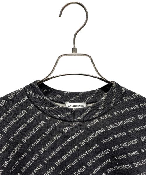 BALENCIAGA（バレンシアガ）BALENCIAGA (バレンシアガ) 総柄ロゴニット ブラック サイズ:34の古着・服飾アイテム