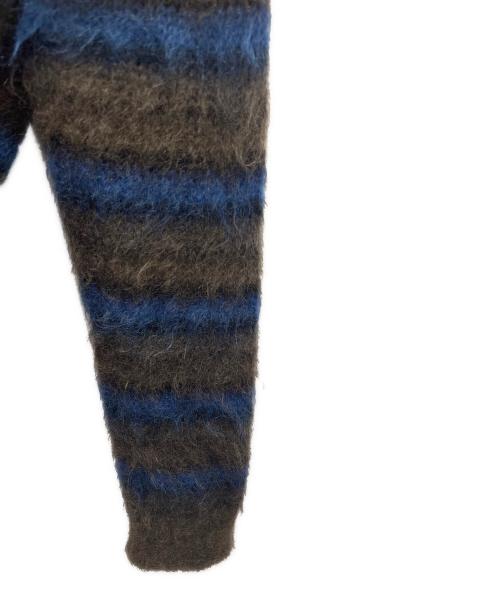 MARNI（マルニ）MARNI (マルニ) ブラッシュドモヘアストライプニットセーター グレー×ブルー サイズ:48の古着・服飾アイテム