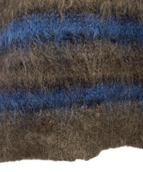 MARNI（マルニ）MARNI (マルニ) ブラッシュドモヘアストライプニットセーター グレー×ブルー サイズ:48の古着・服飾アイテム