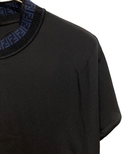 FENDI（フェンディ）FENDI (フェンディ) ネックロゴTシャツ ブラック サイズ:36の古着・服飾アイテム