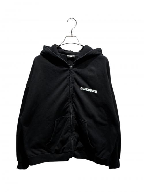 BALENCIAGA（バレンシアガ）BALENCIAGA (バレンシアガ) Wide Zip Up Hoodie/674719 TLBV4 ブラック サイズ:Lの古着・服飾アイテム