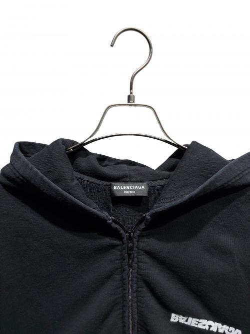 BALENCIAGA（バレンシアガ）BALENCIAGA (バレンシアガ) Wide Zip Up Hoodie/674719 TLBV4 ブラック サイズ:Lの古着・服飾アイテム