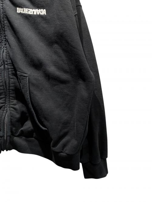 BALENCIAGA（バレンシアガ）BALENCIAGA (バレンシアガ) Wide Zip Up Hoodie/674719 TLBV4 ブラック サイズ:Lの古着・服飾アイテム