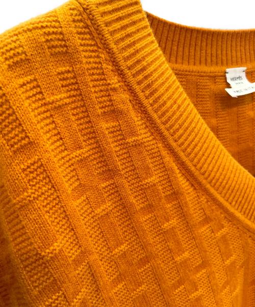 HERMES（エルメス）HERMES (エルメス) H Logo Wool Knit Vest Hロゴ ウールニットベスト/3E2639DB オレンジ サイズ:34の古着・服飾アイテム