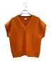 HERMES（エルメス）の古着「H Logo Wool Knit Vest Hロゴ ウールニットベスト/3E2639DB」｜オレンジ