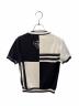 HERMES (エルメス) 無秩序半袖ニット/EN DESORDRE FINESSE ホワイト×ネイビー サイズ:38：100000円