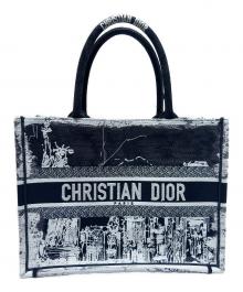 Christian Dior（クリスチャン ディオール）の古着「ブックトートミディアム」｜ブラック×ホワイト