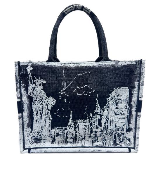 Christian Dior（クリスチャン ディオール）Christian Dior (クリスチャン ディオール) ブックトートミディアム ブラック×ホワイト サイズ:ミディアム/mediumの古着・服飾アイテム