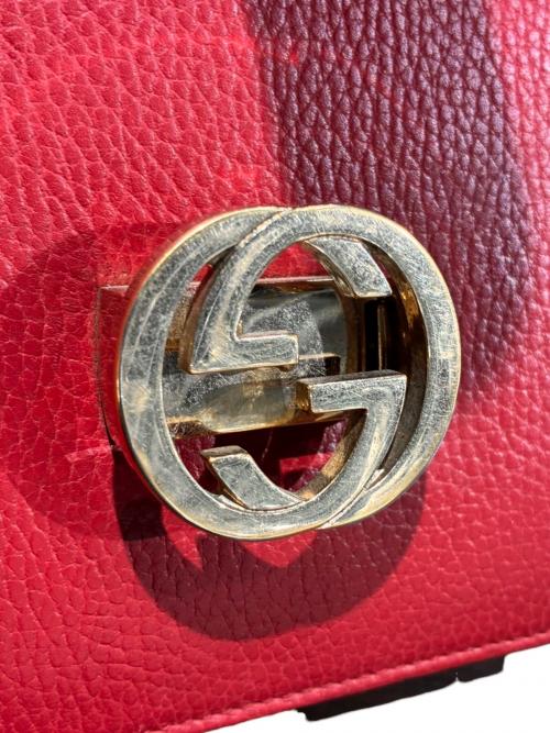 GUCCI（グッチ）GUCCI (グッチ) インターロッキングショルダーバッグ/510304 レッド サイズ:-の古着・服飾アイテム