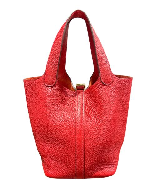 HERMES（エルメス）HERMES (エルメス) Picotin Lock PM ピコタンロック PM/トリヨンクレマンス/C刻印：2018年製造/ゴールド金具 レッド系 サイズ:PMの古着・服飾アイテム