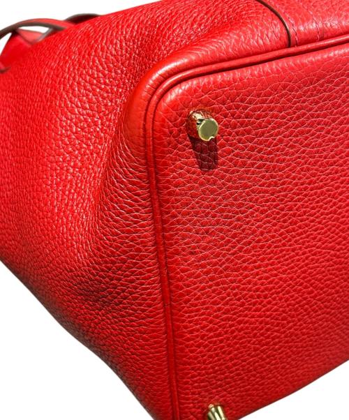 HERMES（エルメス）HERMES (エルメス) Picotin Lock PM ピコタンロック PM/トリヨンクレマンス/C刻印：2018年製造/ゴールド金具 レッド系 サイズ:PMの古着・服飾アイテム