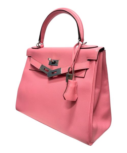 HERMES（エルメス）HERMES (エルメス) Kelly28 ケリー28 内縫い/シルバー金具/エバーカラー/ローズアザレ/Y刻印/2020年 ローズアザレ サイズ:28の古着・服飾アイテム