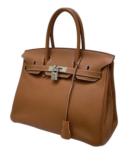 HERMES（エルメス）HERMES (エルメス) Barkin 30/バーキン 30/トゴ/ゴールド/シルバー金具/□M刻印2009年製 ゴールド サイズ:30の古着・服飾アイテム