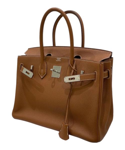 HERMES（エルメス）HERMES (エルメス) Barkin 30/バーキン 30/トゴ/ゴールド/シルバー金具/□M刻印2009年製 ゴールド サイズ:30の古着・服飾アイテム