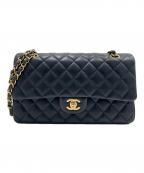 CHANELシャネル）の古着「Matelassé25 Double Flap Chain Shoulder Bag/マトラッセ25 Wフラップ チェーンショルダーバッグ」｜ブラック