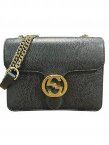 GUCCI（グッチ）の古着「インターロッキングショルダーバッグ/510304」｜ブラック