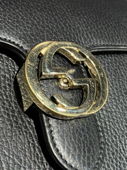 GUCCI（グッチ）GUCCI (グッチ) インターロッキングショルダーバッグ/510304 ブラック サイズ:-の古着・服飾アイテム