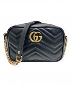 GUCCIグッチ）の古着「GGマーモント キルティング ミニチェーンショルダーバッグ」｜ブラック