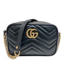 GUCCI（グッチ）の古着「GGマーモント キルティング ミニチェーンショルダーバッグ」｜ブラック