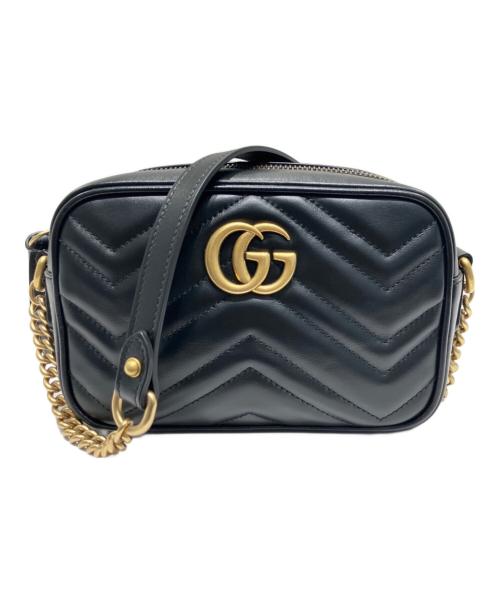 GUCCI（グッチ）GUCCI (グッチ) GGマーモント キルティング ミニチェーンショルダーバッグ ブラックの古着・服飾アイテム