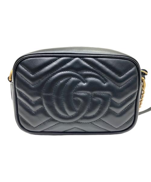 GUCCI（グッチ）GUCCI (グッチ) GGマーモント キルティング ミニチェーンショルダーバッグ ブラックの古着・服飾アイテム