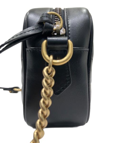 GUCCI（グッチ）GUCCI (グッチ) GGマーモント キルティング ミニチェーンショルダーバッグ ブラックの古着・服飾アイテム