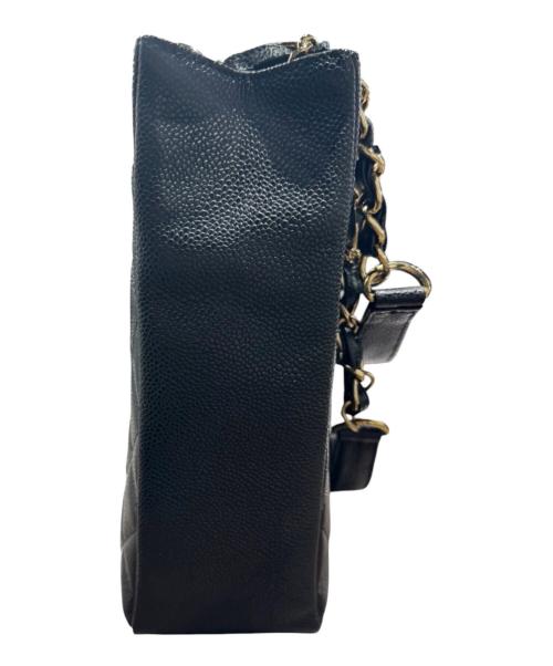 CHANEL（シャネル）CHANEL (シャネル) PSTキャビアスキンチェーントートバッグ ブラックの古着・服飾アイテム