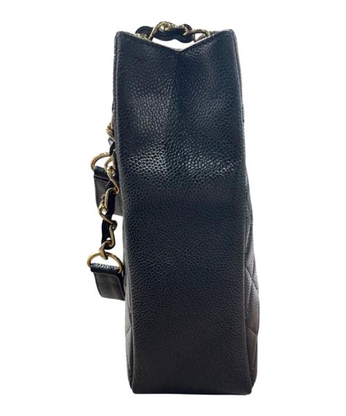 CHANEL（シャネル）CHANEL (シャネル) PSTキャビアスキンチェーントートバッグ ブラックの古着・服飾アイテム