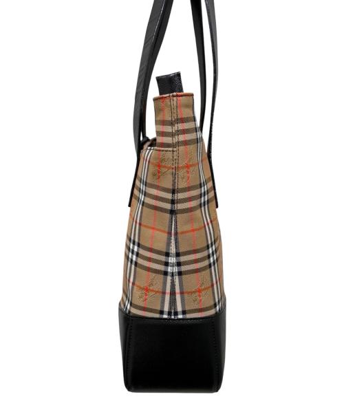 Burberry's（バーバリーズ）Burberry's (バーバリーズ) シャドーホース キャンバストートバッグ ベージュ×ブラックの古着・服飾アイテム