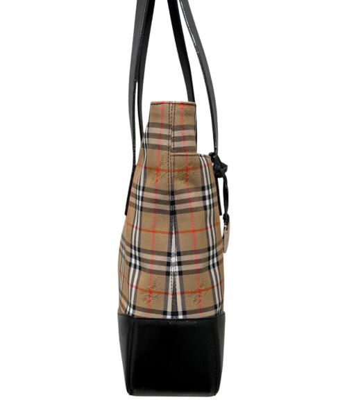 Burberry's（バーバリーズ）Burberry's (バーバリーズ) シャドーホース キャンバストートバッグ ベージュ×ブラックの古着・服飾アイテム