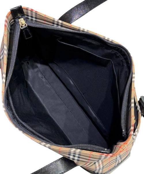 Burberry's（バーバリーズ）Burberry's (バーバリーズ) シャドーホース キャンバストートバッグ ベージュ×ブラックの古着・服飾アイテム
